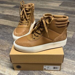 UGG Zilo High II Women’sTan High-Top Sneakers with White Soles New in Box 8